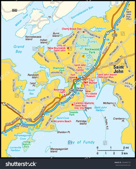 Saint John New Brunswick Area Map Stock Vector (Royalty Free) 164460719