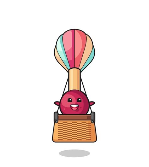Premium Vector Matches Mascot Riding A Hot Air Balloon Cute Design