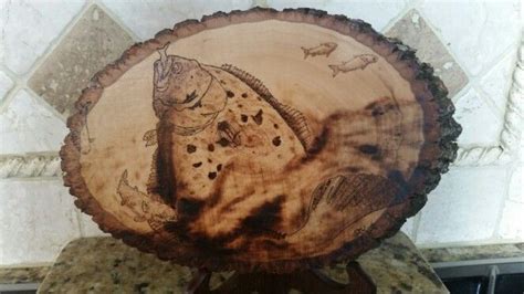 Flounder Pyrography Saltwater Fish Art