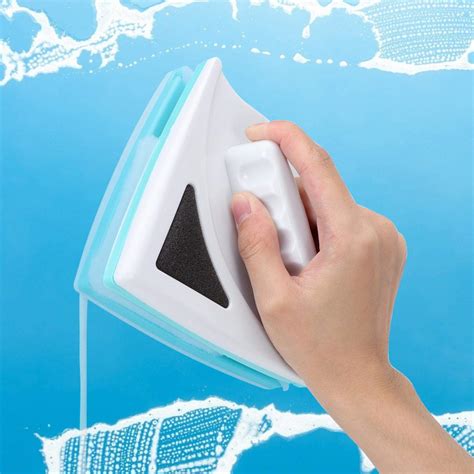 Double Side Glass Wiper Magnetic Window Cleaner Triangular Design Home