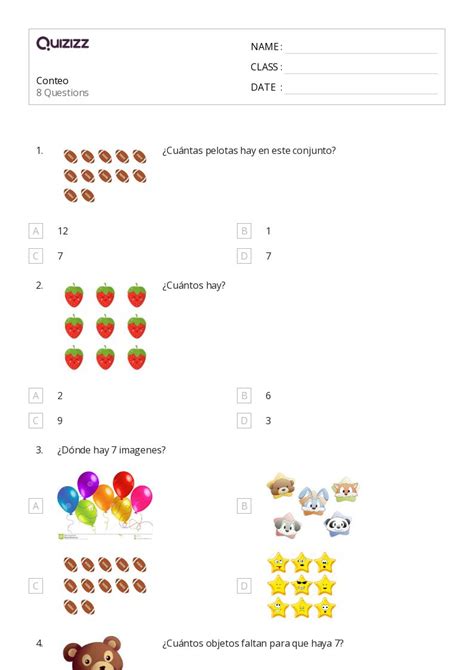 Saltar Conteo Hojas De Trabajo Para Grado En Quizizz Gratis E