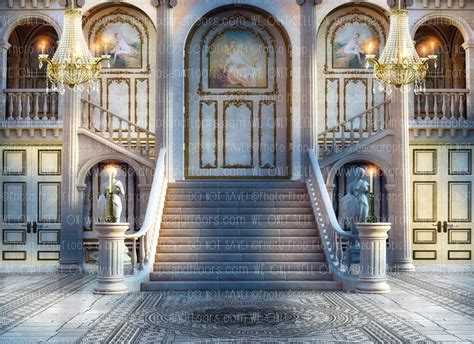 Fairy Tale Castle Staircase Photography Backdrop Gold Decor Etsy Digital Backdrops