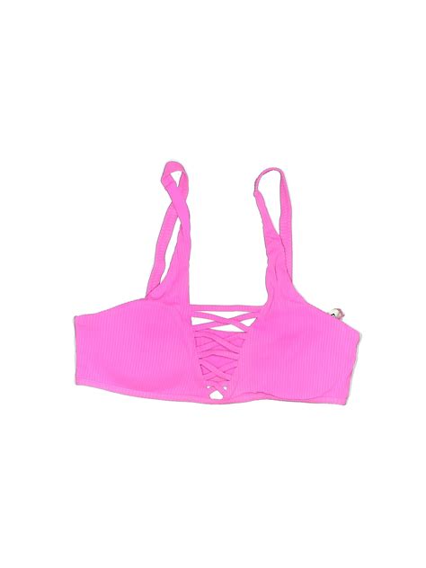 Tini Bikini Solid Pink Swimsuit Top Size L Off Thredup