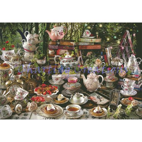 mad hatters tea party charting creations unique counted cross