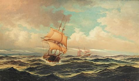 Bonhams David James British 1853 1904 In Choppy Waters