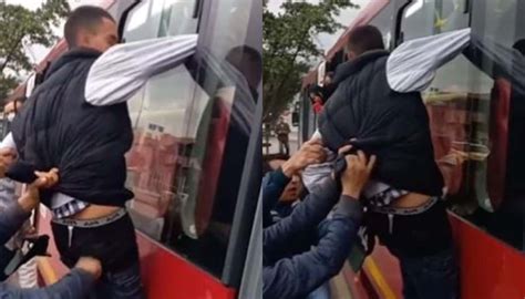 Ladrón intentó robar a un pasajero en TransMilenio y terminó golpeado y