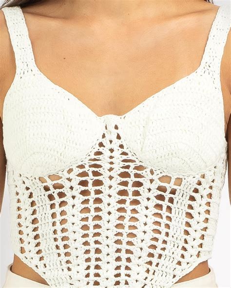 Shop Ava And Ever Celine Crochet Corset Top In White Fast Shipping And Easy Returns City Beach