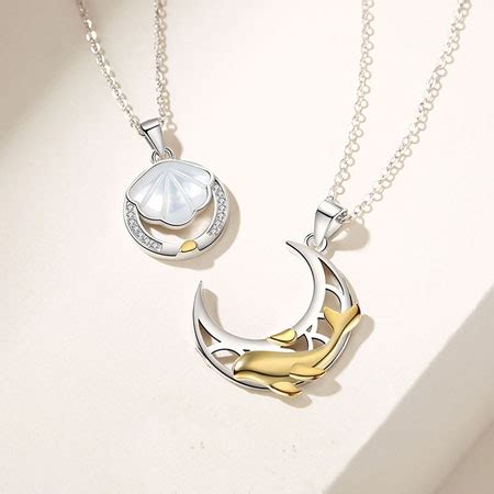 Sun Moon Couple Necklace Jewelryeva