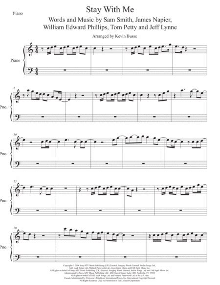 Stay With Me Arr Kevin Busse By Sam Smith Sheet Music For Easy Piano