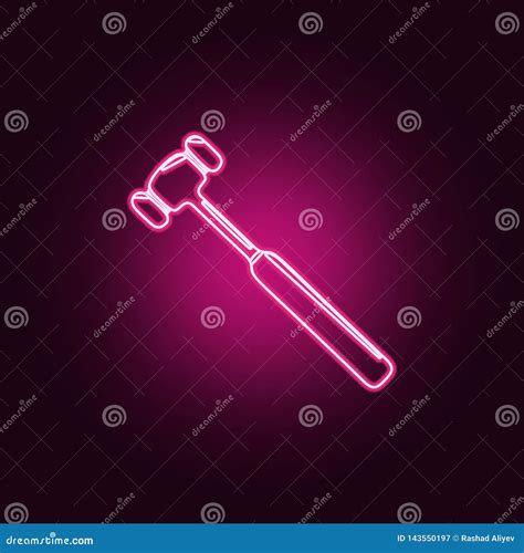 Medical Mallet Icon Elements Of Medicine In Neon Style Icons Stock