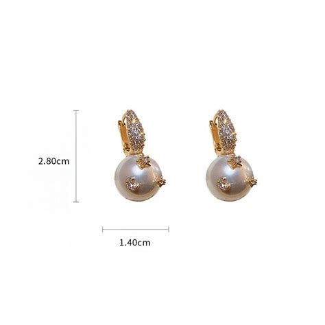 MENGXUAN Exquisite Mermaid Pearl Earrings Personality C Shaped Earrings