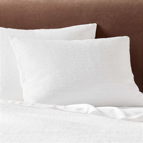 Coopa Cotton Boucle White Standard Pillow Shams Set Of 2 Reviews Cb2