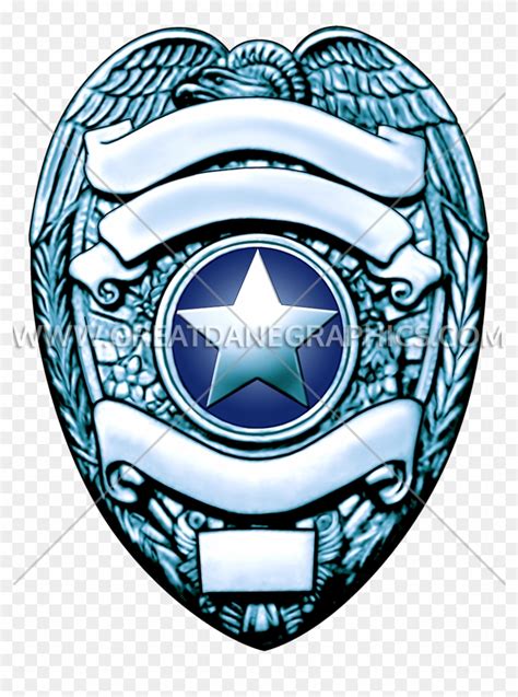 Silver Police Badge - Blank Police Badges Clipart (#3877372) - PikPng