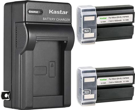 Amazon Kastar 2 Pack Battery And AC Wall Charger For Nikon ENEL 1