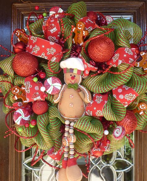 Gingerbread Man Christmas Wreath By Decoglitz On Etsy