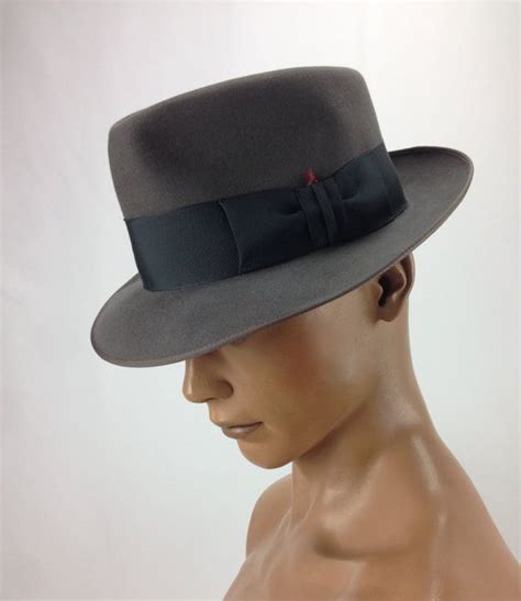 Vintage Bogart Style 1940s Mens Grey Velt Fedora Etsy Hats For Men Style Fedora