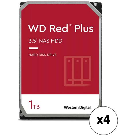 WD 1TB Red Plus 5400 rpm SATA III 3.5" Internal NAS HDD (4-Pack)