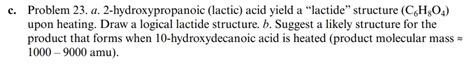 Solved C Problem A Hydroxypropanoic Lactic Acid Chegg