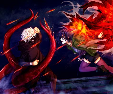 Download Touka Kirishima Ken Kaneki Anime Tokyo Ghoul Hd Wallpaper