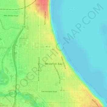 Whitefish Bay topographic map, elevation, terrain