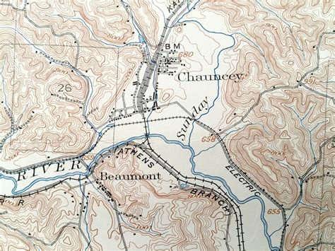 Antique Athens Ohio Us Geological Survey Topographic Map Etsy Uk