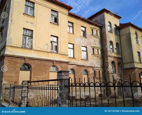 Old Building of a Abandoned Orphanage Stock Photo - Image of blue ...