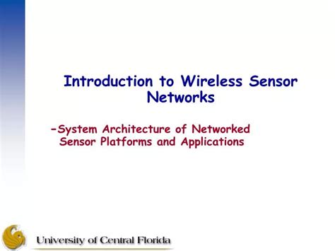 Ppt Introduction To Wireless Sensor Networks System Architecture Of