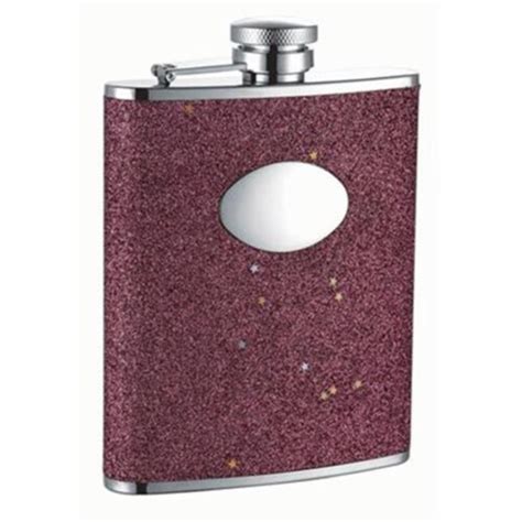 Visol Vf1208 Carina Red Glitter Stainless Steel 6oz Hip Flask 1 Kroger