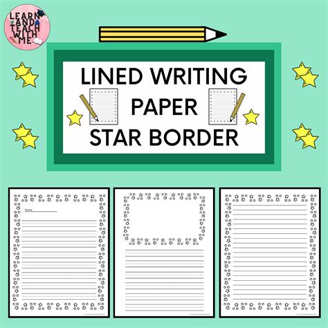 Lined Paper Border Stars