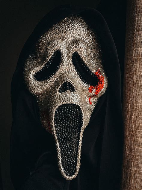 Crystalized Bedazzled Bling Bloody Scream Ghostface Mask Etsy