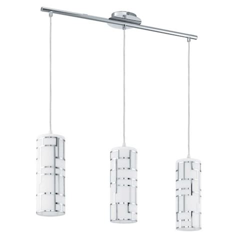 Eglo Pinto 1 3 Light Hanging Pendant Light Fixture In Chrome Finish With Clear Glass The Home