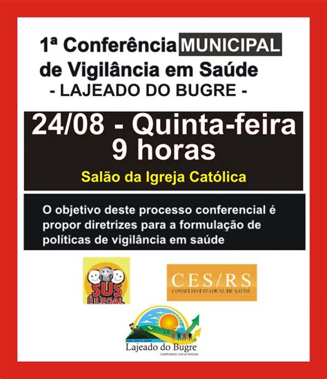 MUNICÍPIO VAI REALIZAR 1ª CONFERÊNCIA MUNICIPAL DE VIGILÂNCIA EM SAÚDE