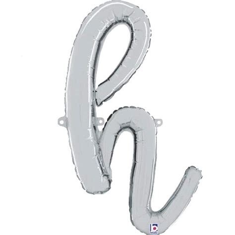 14" Silver Script Letter Balloons - Party Decorations (Z) - Balloon Shop