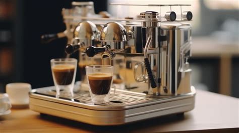 Premium Ai Image Portafilter Machine Pours Fresh Coffee Into Cappuccino