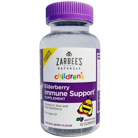 Zarbees Naturals Childrens Elderberry Immune Support Natural Berry