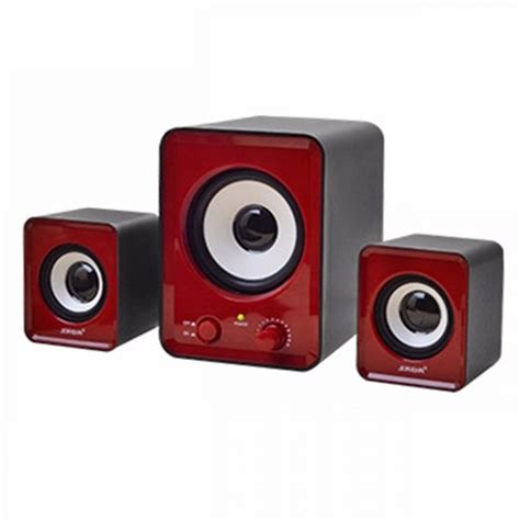 Колонки для ПК компьютерные колонки 2.1 Mini IS-12 Red