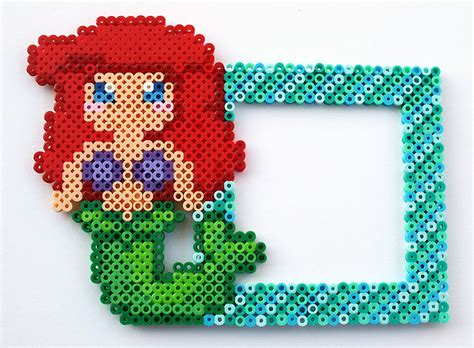 The Little Mermaid Ariel Frame By Theplayfulperler On Deviantart Perler Bead Disney Perler