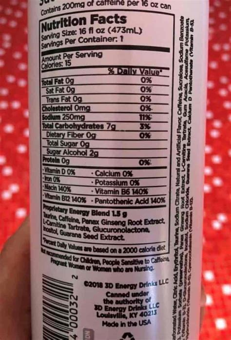 3d Energy Caffeine And Ingredients What You Should Know Energy Drink Hub