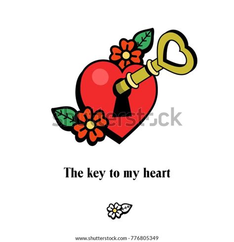 Key My Heart Vector Illustration Logo Stock Vector Royalty Free