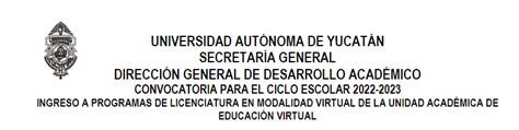 Uady Virtual Licenciaturas En Línea Convocatoria 2022