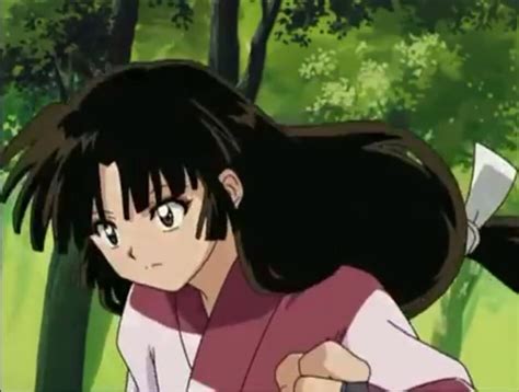 An Anime Character With Long Black Hair In The Woods