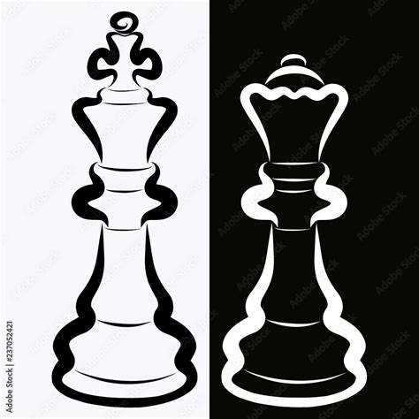 Chess Pieces King Queen Black White Stock Photo Adobe Stock 48 Off