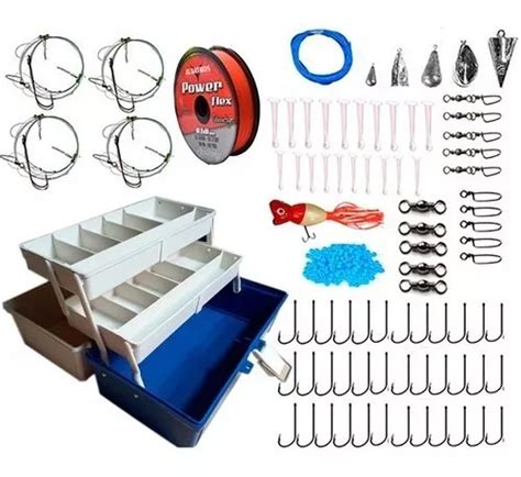 Kit De Pesca Caja Anzuelos Lineas Plomadas Accesorios