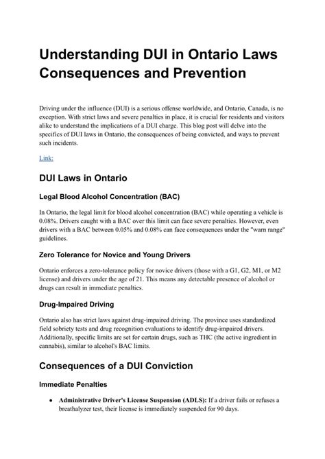 Ppt Understanding Dui In Ontario Laws Consequences And Prevention