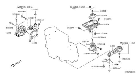 Engine And Transmission Mounting 2009 Nissan Versa Hatchback