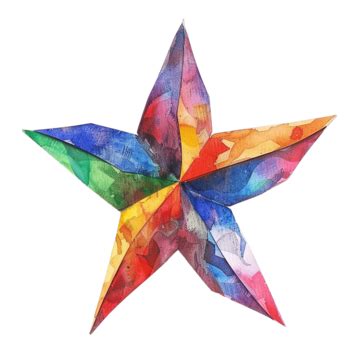 Colorful Star Shaped Artwork Art Painting Watercolors Png