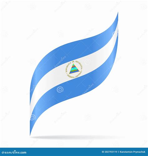 Nicaraguan Flag Wavy Abstract Background Vector Illustration Stock Illustration Illustration