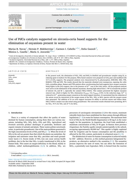 Pdf Use Of Pdcu Catalysts Supported On Zirconia Ceria Based Supports