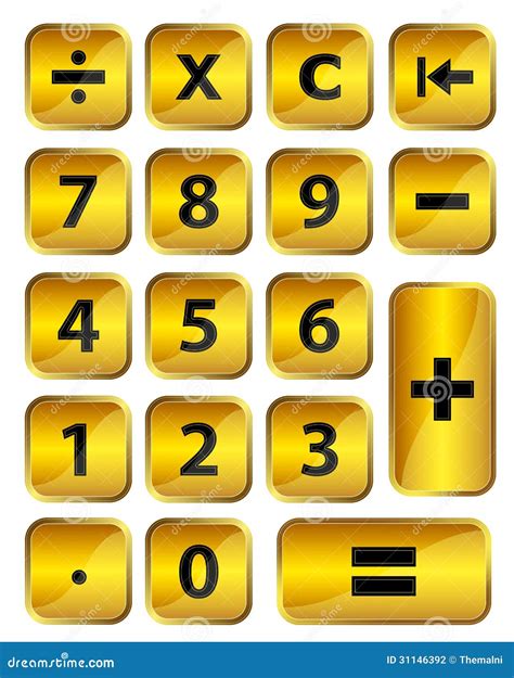 Golden Calculator Stock Illustration Illustration Of Buttons 31146392