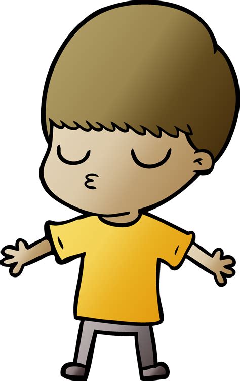 cartoon calm boy 12546003 Vector Art at Vecteezy